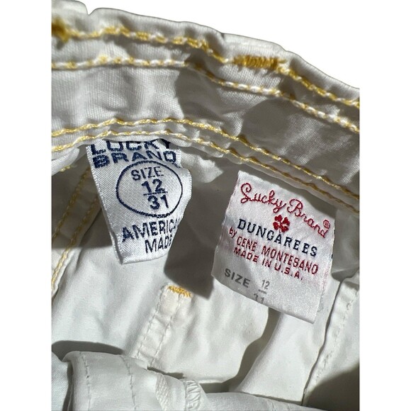 VTG Y2K Lucky Brand 100% COTTON Cargo Long Skirt Sz 12/31 Ivory Long Side Slit - Picture 2 of 16